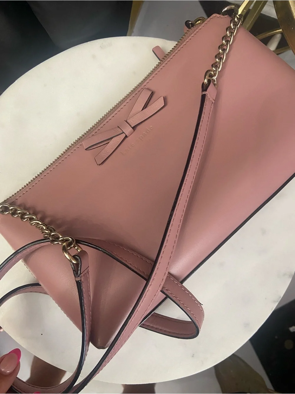 kate spade mauve pink bow crossbody bag